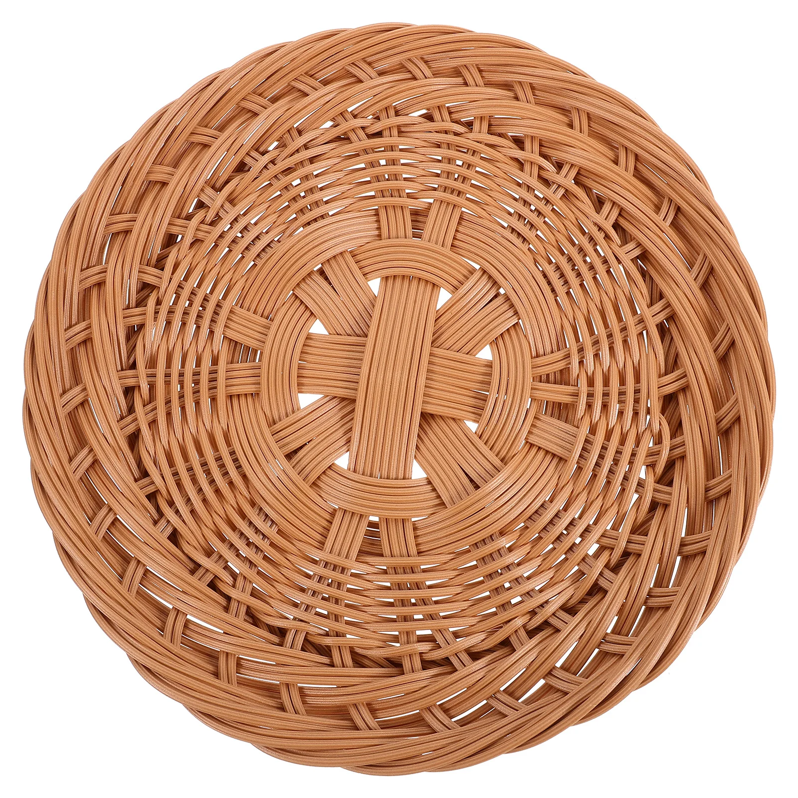 

Imitation Rattan Woven Bread Basket Strong Desktop Storage Organizer for Kitchen Fruits Snacks Woven Bread Tray