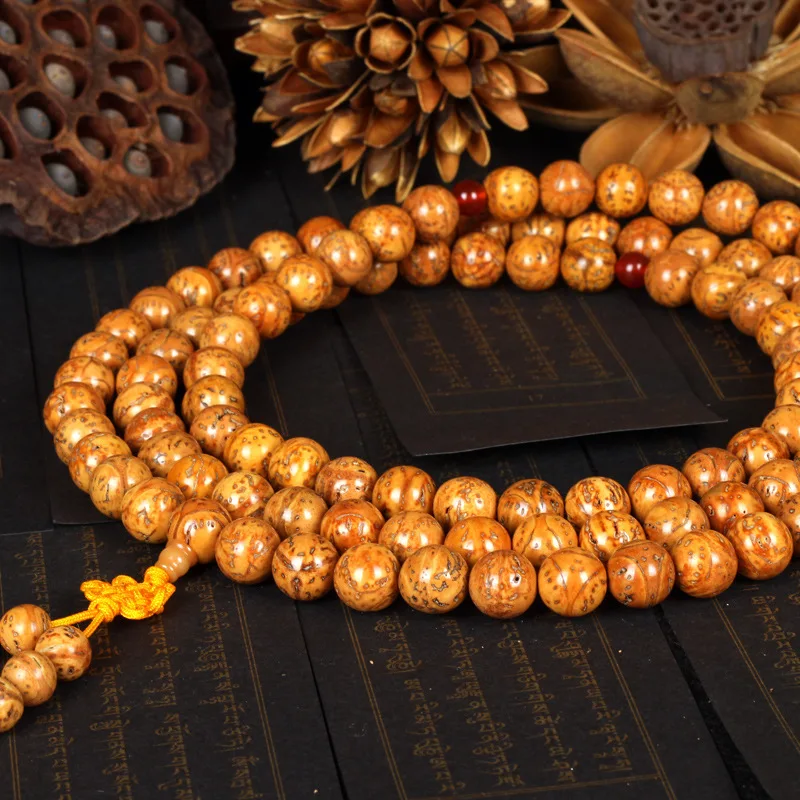 Natural Polished Longans Bodhi 108 Beads Bracelet