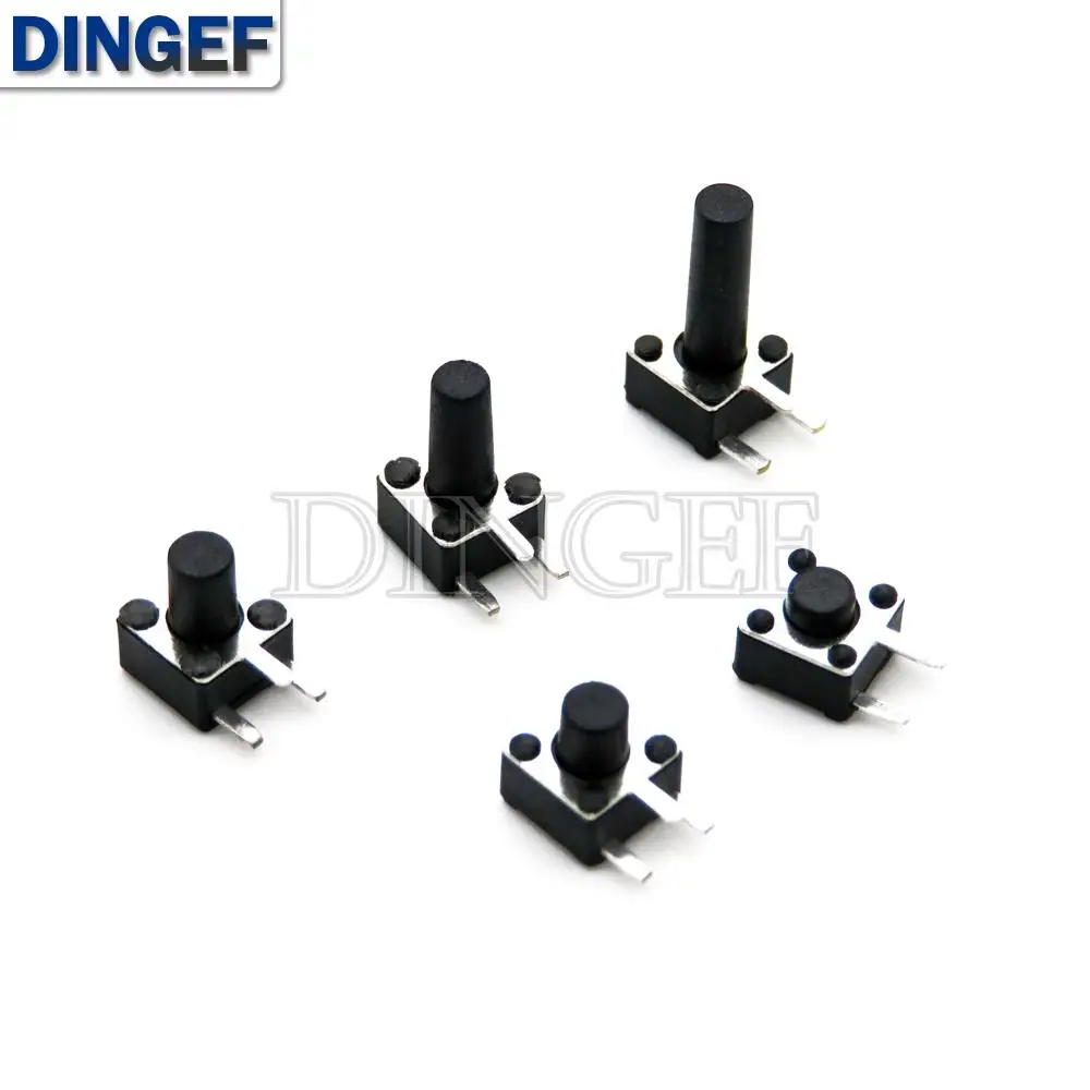50PCS 4.5X4.5 Micro Switch 4.5*4.5 3P Button Momentary Tactile Tact Push Side 3Pin DIP 4.5X4.5X3.8/4.3/4.5/4.8/5/6/7/8/9/10mm