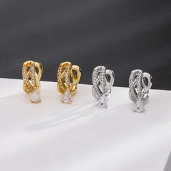 1 Pcs Zircon Water drop Cross Ear Clip Earrings for Women Geometry Line Ear Cuff Party Fashion Gold Silver Color Jewelry Gifts