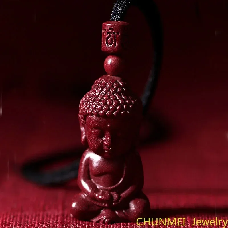 High Content Cinnabar Pendant Accessories Baby Buddha Ornaments Zijin Sand Small Tathagata Pendants for Men and Women Cinnabar