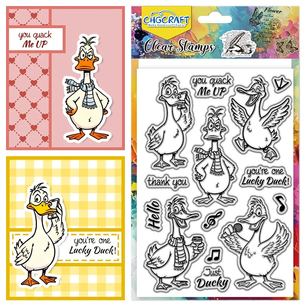 Transparente PVC-Stempel für DIY-Scrapbooking, Fotoalbum, dekorative Kartenherstellung, Ente, 160 x 110 mm