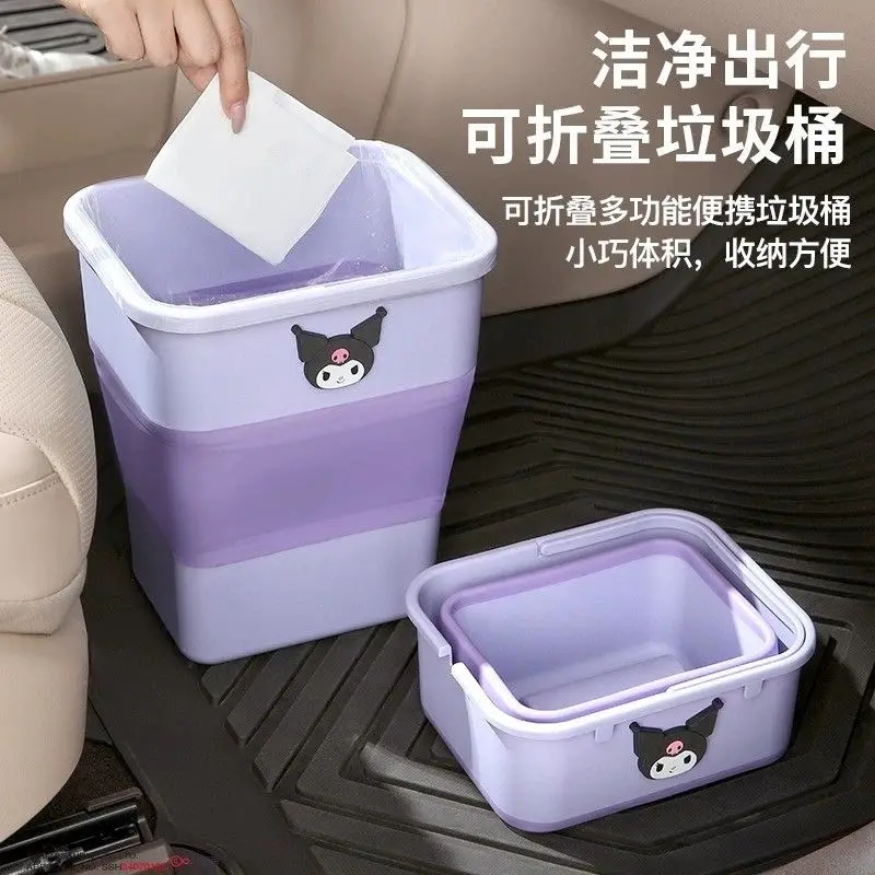 Kawai Sanrio Tempat Sampah Mobil Melodykuromi Saya Lipat Barel Penyimpanan Tahan Air Genggam Penyimpanan Payung Lucu Luar Ruangan Portabel