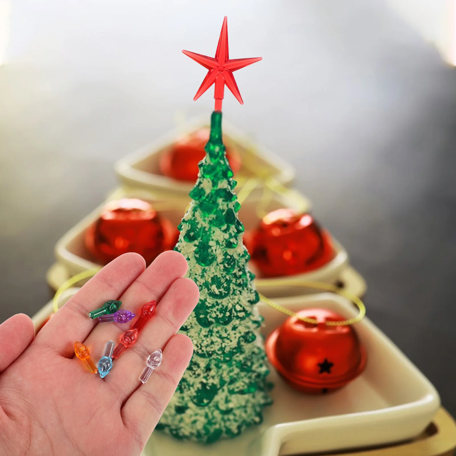 103Pcs Ceramic Christmas Tree Replacement Light Flame Star Lights Bulbs Tree Twists Light Ornaments For Ceramic Tree Accessories