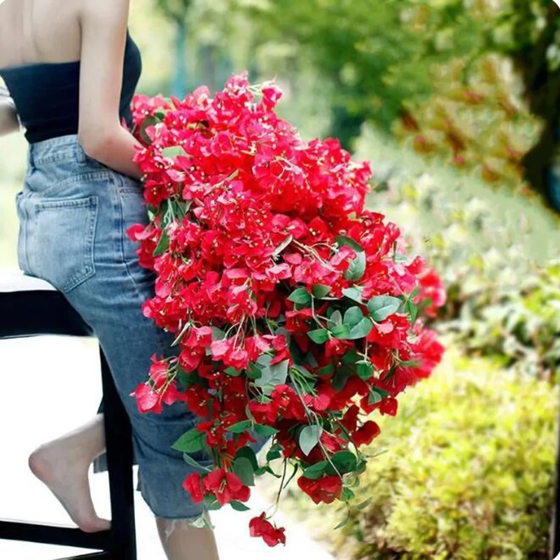 100pcs Silk Bougainvillea Glabra Artificial Climbing bougainvillea spectabilis 39.37