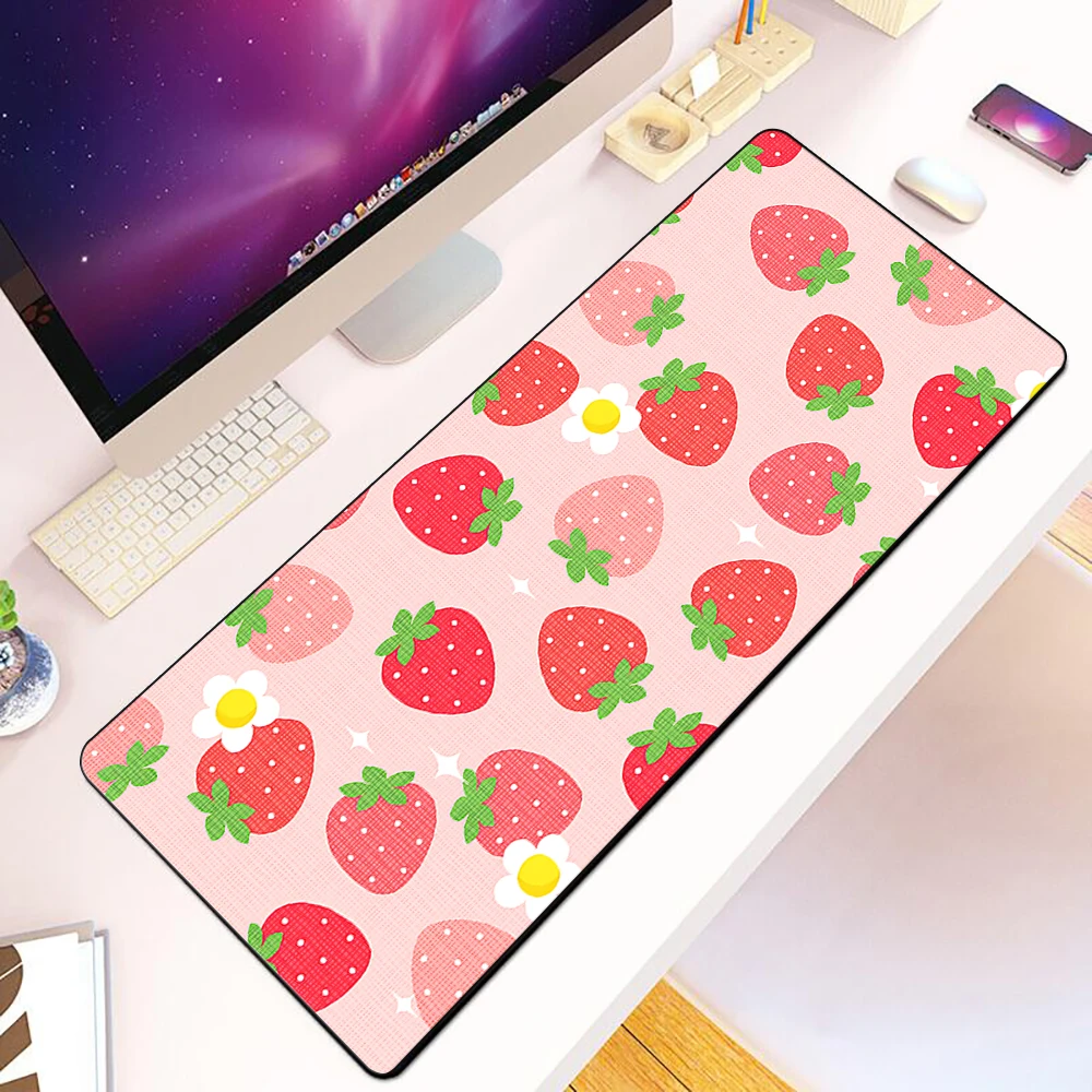 Cute cartoon fruit doodles Mousepad HD Printing Computer Gamers Locking Edge Non-slip Mouse Pad XXL90x40cm Keyboard PC Desk Pad