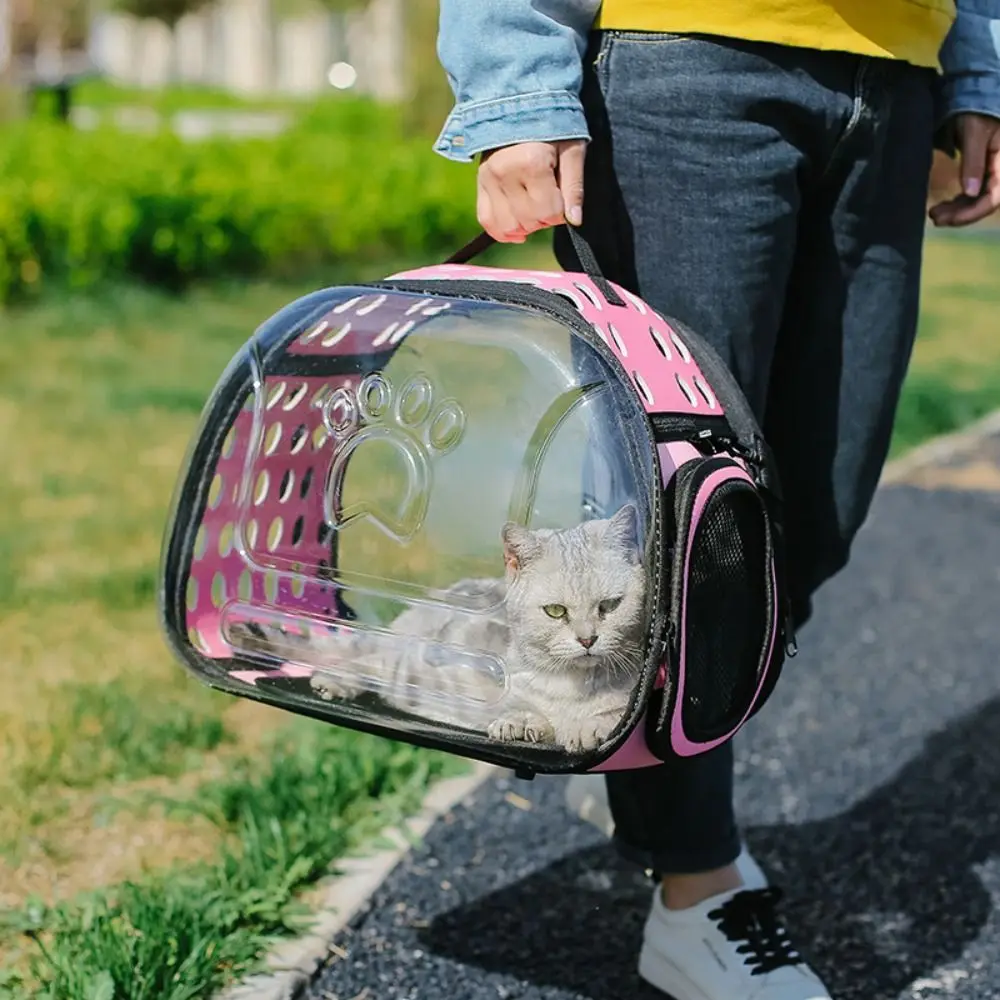 

Breathable Pet Shoulder Crossbody Bag Portable Large Capacity Cat Backpack Foldable Collapsible Pet Carrier Handheld