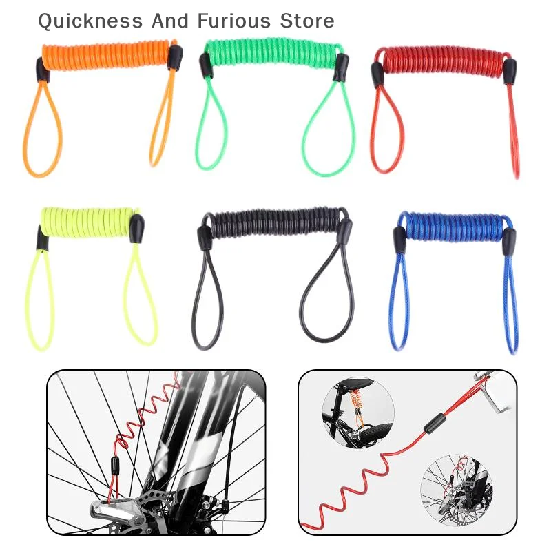 1.5M Disc Lock Reminder Cable Anti Thief Motorbike Motorcycle Wheel Disc Brake Alarm Lock Reminder Cable Motorcycle Parts