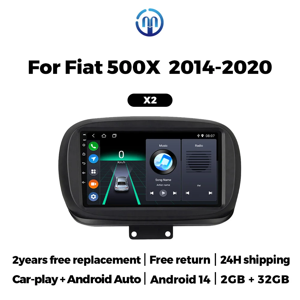 

MEKEDE Android Car Radio for Fiat 500X 2014-2020 Intelligent Navigation System with Touchscreen GPS Support Rear View Camera