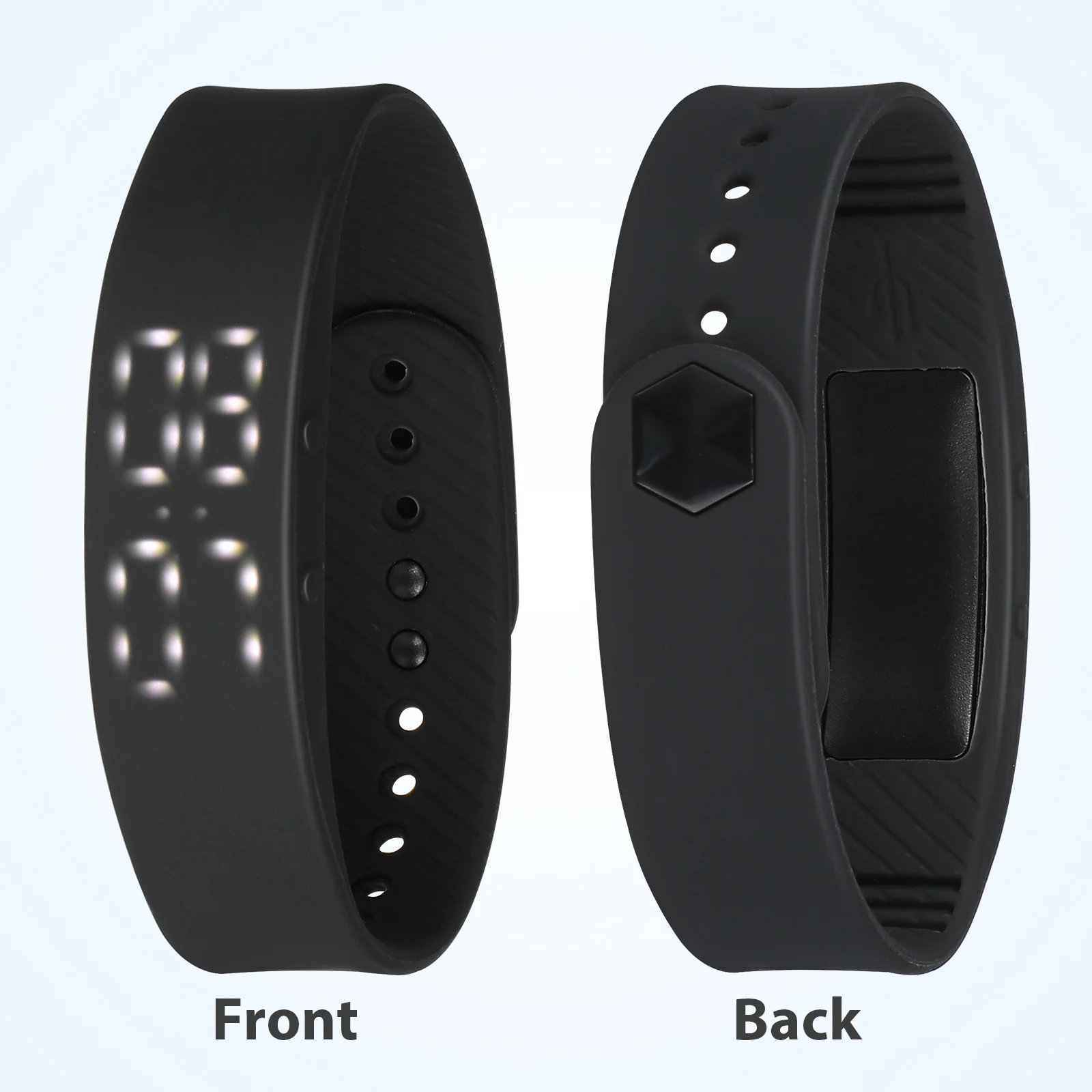 Smart Watch Silicone Black Adjustable Strap Sports Smart Bracelet Fitness LED Step Calorie Distance LED Watch Bracelet