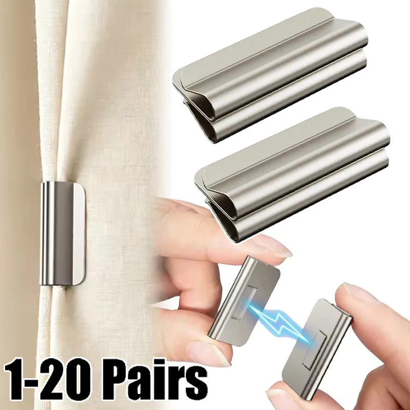 Strong Magnetic Drape Clips for Light Blocking Easy-to-Use Curtain Fasteners for Bedroom Office Keep Curtains Fully Closed