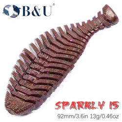 B&U Worm Lure Artificial Bait Spiner Viber Shad Wobbler Shad 92mm For Pike Bass Jigging Pesca Soft Fishing Lure