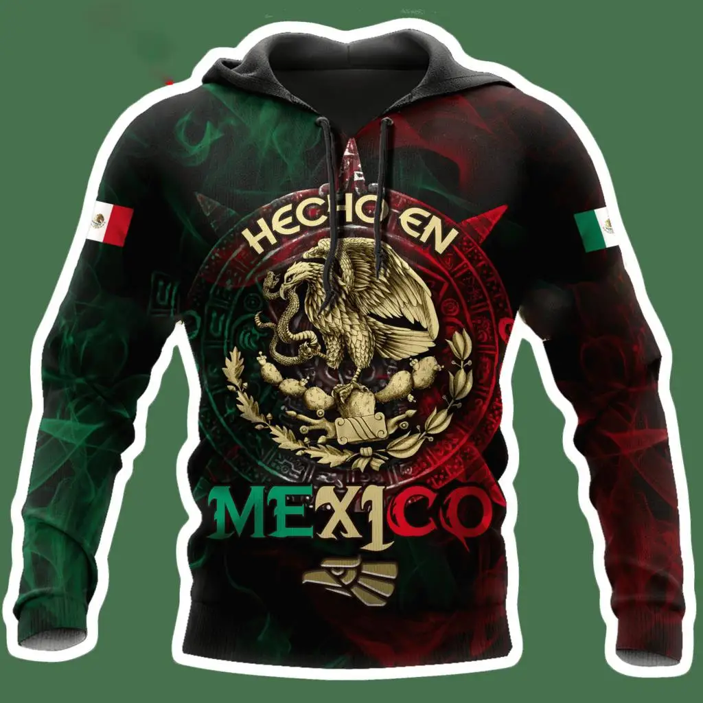 Nuevas sudaderas con capucha mexicanas para hombre, camisetas con