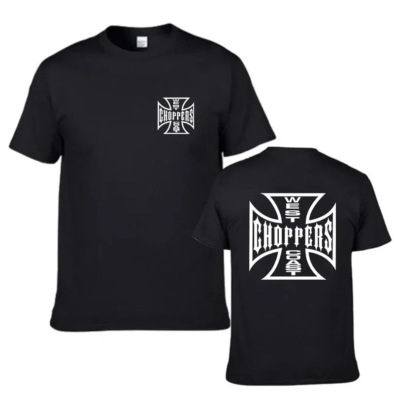 

Summer Fashion T Shirt Men Cotton West Coast Choppers Print T-Shirt Casual Short Sleeve O-Neck Black Tshirt Vintage Men Clothing