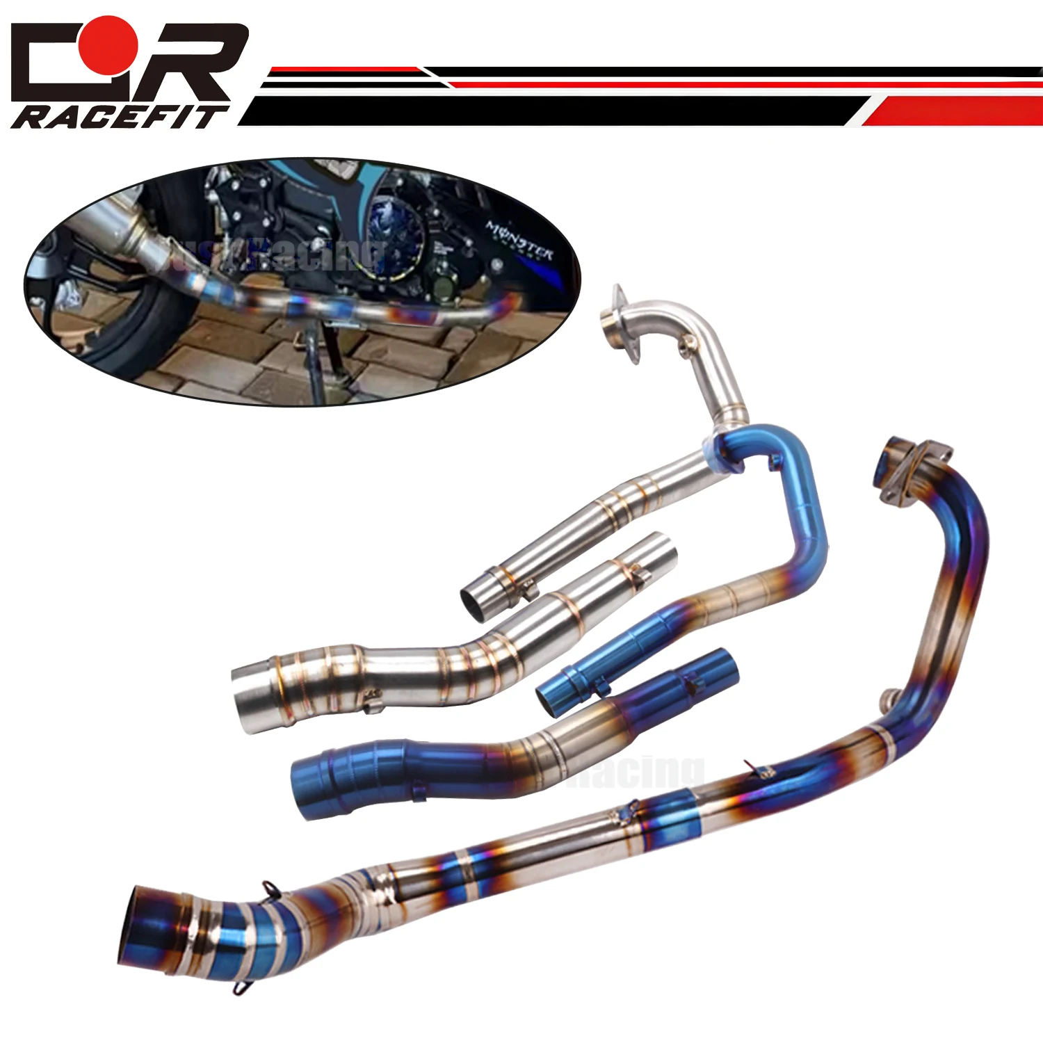 

Slip On Motorcycle Exhaust Link Pipe Header 51mm For Yamaha Y15 Y15ZR EXCITER 150