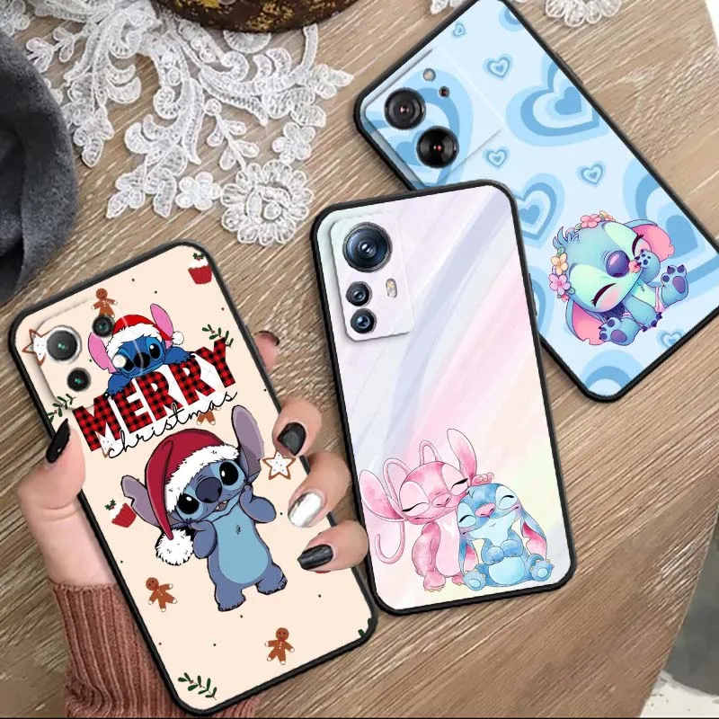 

Fashion Lilo & Stitch Cute Phone Case For Xiaomi Mi 15 14 13 13T 12 12T 12S 11 11i 11T Pro Ultra Lite 5G Black Soft Cover