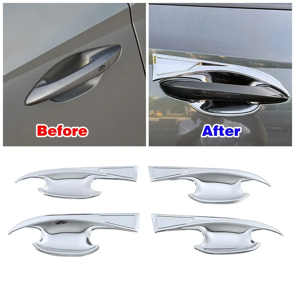 For Hyundai Tucson NX4 2021-2025 Exterior Accessories Chrome Door Handle Bowl Side Mirror Rearview Cover Wheel Eyebrow Trim