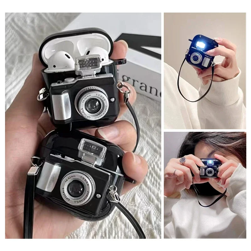 غطاء مضحك لأجهزة Airpods 1 2 3 4 سماعة كوكه وامض سماعة رأس للكاميرا حافظة لهاتف Apple Airpod Pro 2 Fundas صندوق سماعة الرأس اللاسلكية