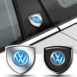 Car Decoration Metal Chrome Shield Logo Car Body Trunk Fender Sticker Accessories For Volkswagen VW Golf CC Polo Passat Jetta B6