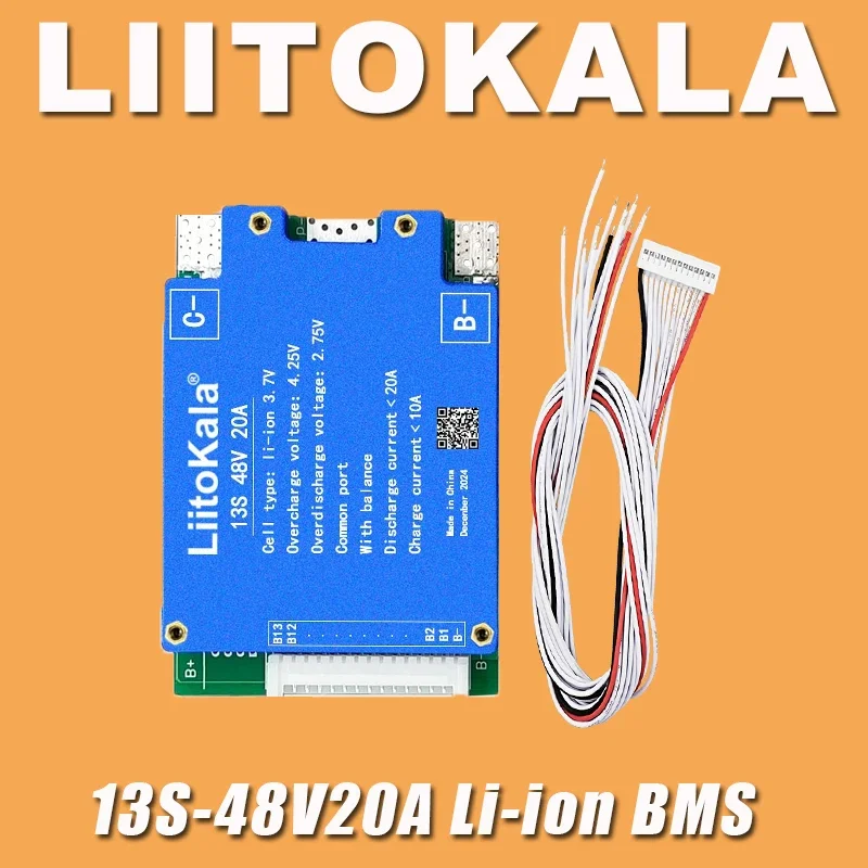 1-10PCS LiitoKala 13S-48V20A-BMS 18650 Li-ion Lithium Pack BMS PCB Board PCM Balance Integrated Circuits Board for Arduino