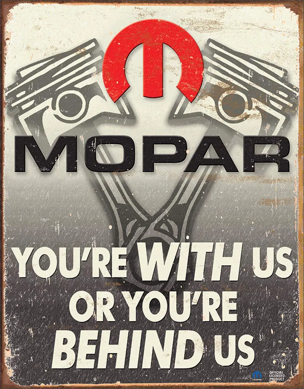 Desperate Enterprises Mopar You are Behind Us Tin Sign USA Groãÿ New 40x31 cm S4311