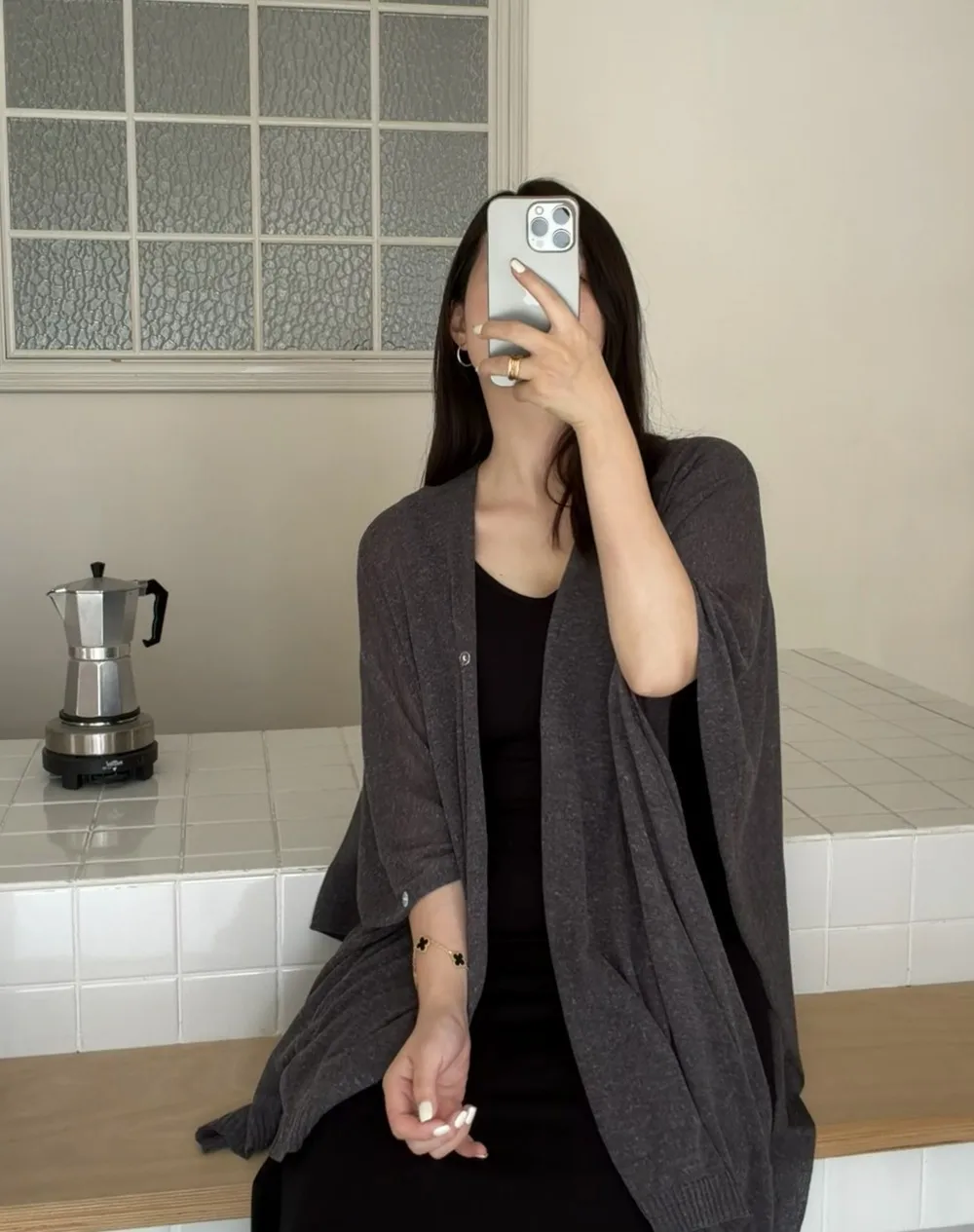 Beach Vacation Linen Kimono Cardigan for Women, Thin Solid Button Open Front Cover Up, Oversized Loose Cape for Summer Travel