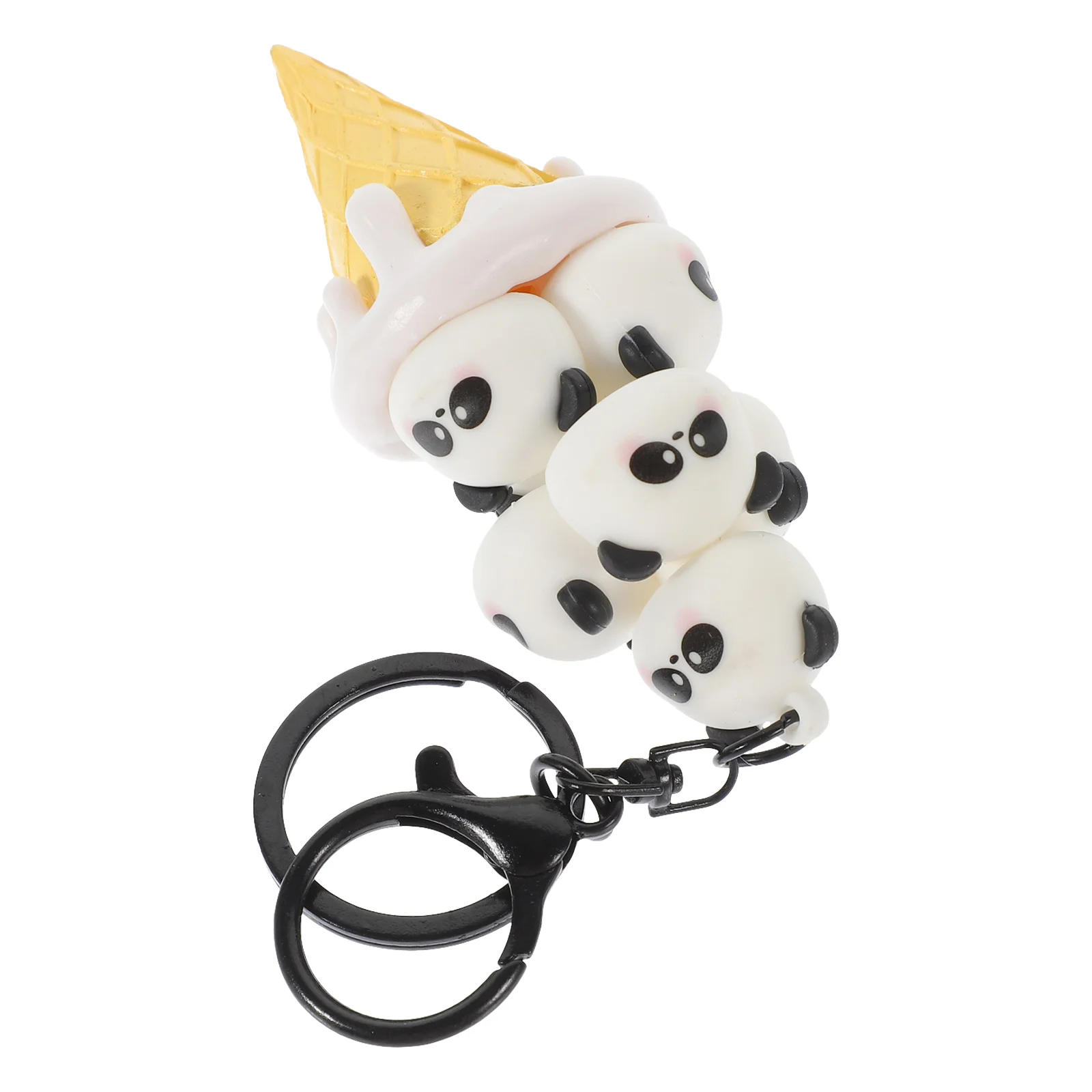 

Panda Ice Cream Keychain Pvc Bag Charms for Backpacks White Creative Animal Pendants Car Keychain Gifts Boyfriend Birthday