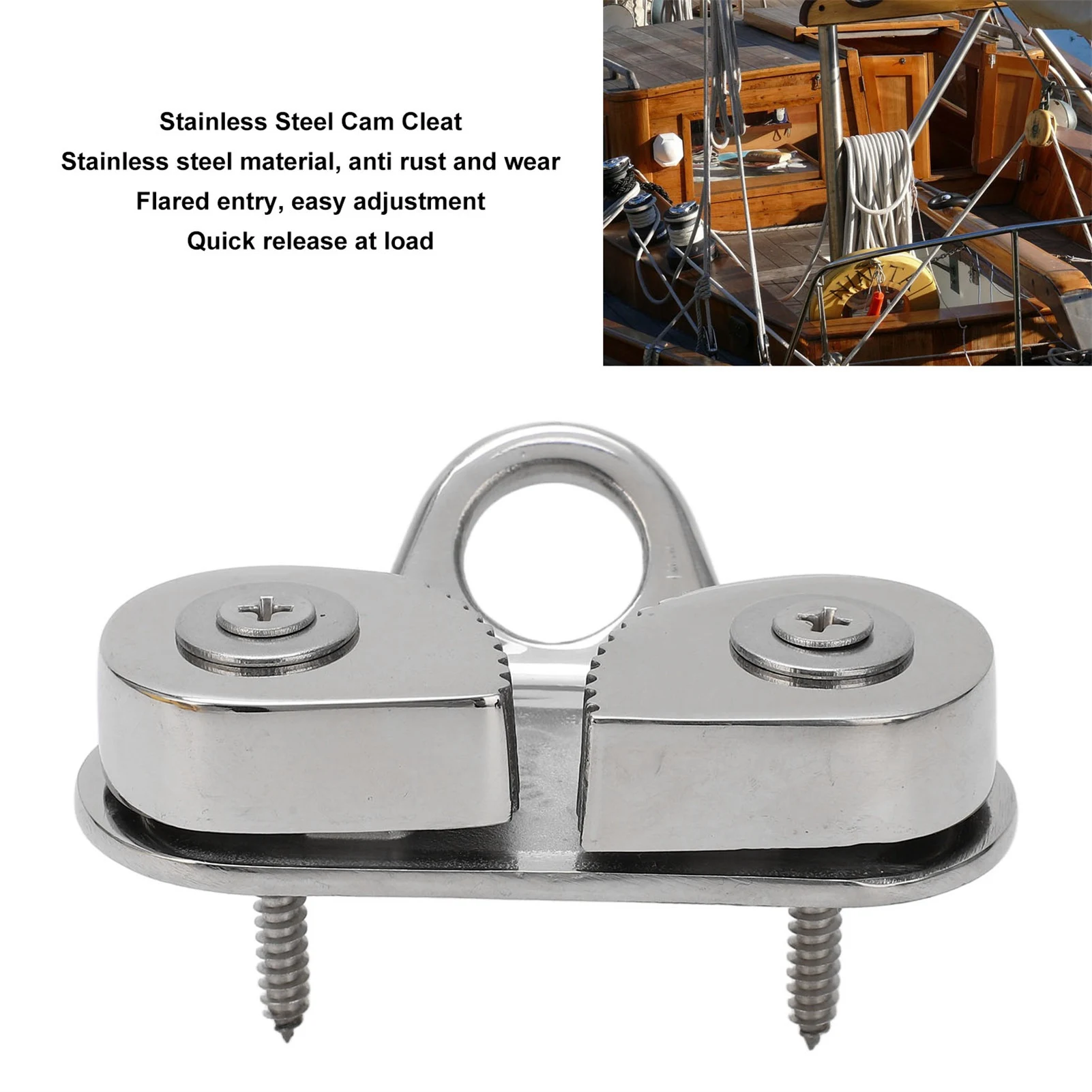 316 Stainless Steel Cam Cleat Rust Proof Fairlead Leading  Fit For Boat 3 to 15mm Rope Stainless Steel Cam Cleat Cam Cleat