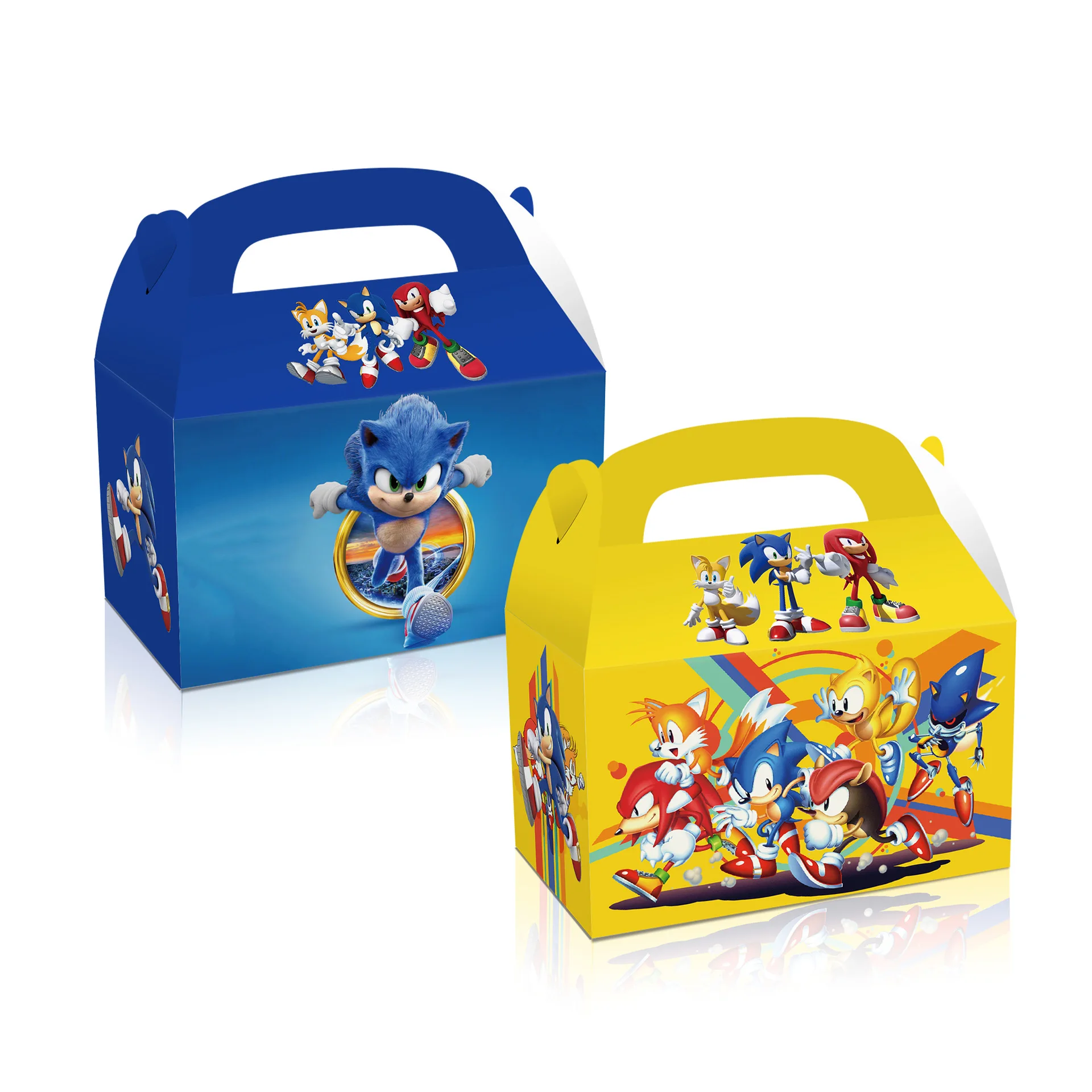 Sonic the Hedgehog Gift Bags, Cartoon Candy Box, Caixa de papel portátil, Embalagem, Presentes engraçados, Jogo, Anime, Birthday Party Supplies