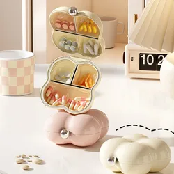 Portable Mini Travel Pill Box for Seven Days Pills Tablets Sealed Storage Box Cute Cotton Candy Shaped Jewelry Earring Organizer