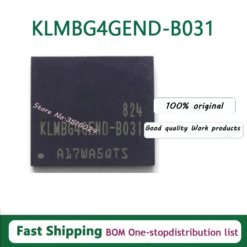 5PCS/lot  KLMBG4GEND-B031 BGA153 EMMC 5.0 32GB  100% NEW