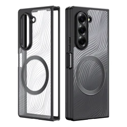 DUX DUCIS Crystal Clear Case for Samsung Z Flip6 Z Fold6 5G Z Fold SE with MagSafe Flowing Lines Back Cover For Samsung Z Fold5