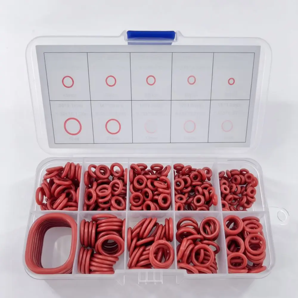 Silicone O Ring Seal Set Rubber Gaskets Heat Resistant Oil Proof For Automotive Plumbing Hydraulic Pneumatic Repair Supplies