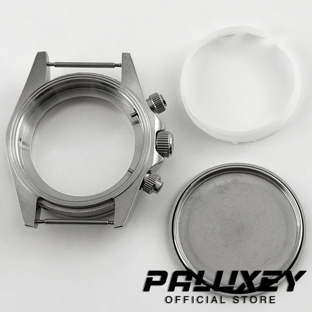 VK63 40mm cronógrafo indicaciones bisel cerámico cristal de zafiro caja de reloj accesorios piezas de reloj para movimiento de cuarzo VK63 VK63A