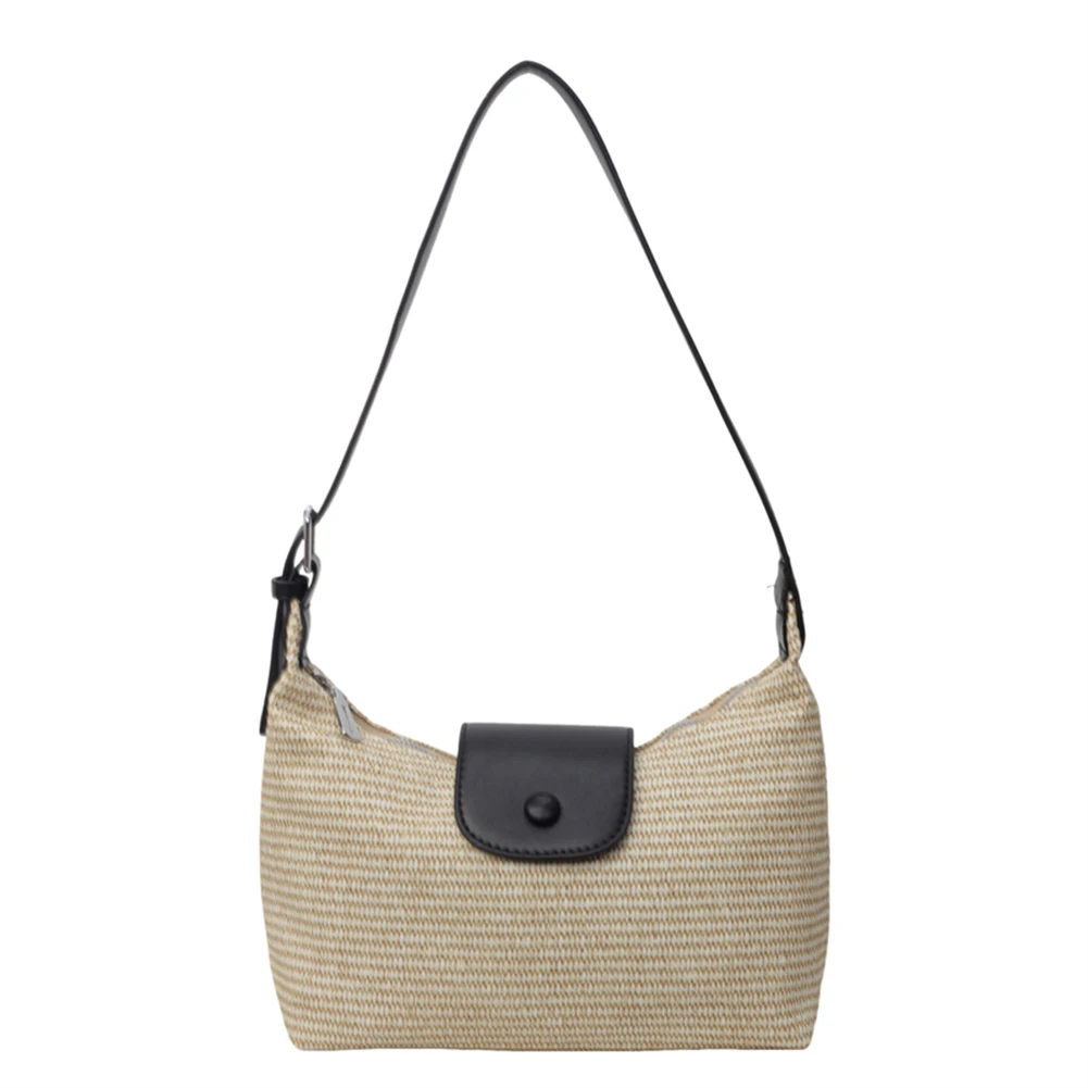 Bolso de hombro grande con correa ajustable para mujer, bolsa de viaje tejida para vacaciones, Verano