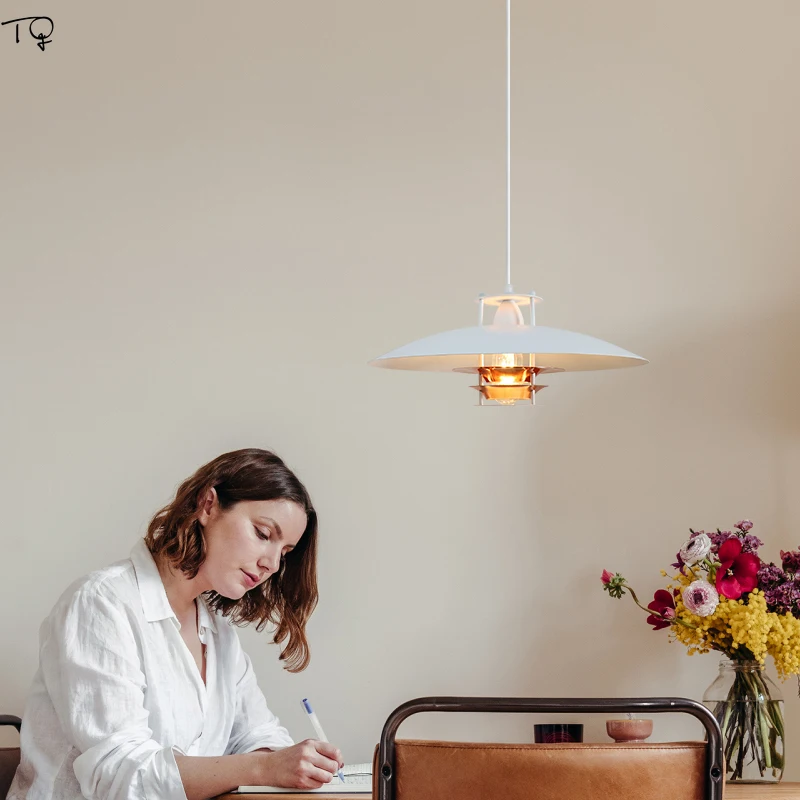 Wabi-Sabi Designer Flying Saucer White Pendant Light LED Industrial Hanging Lamp Kitchen Table Dinning Rom Restaurant Study Cafe