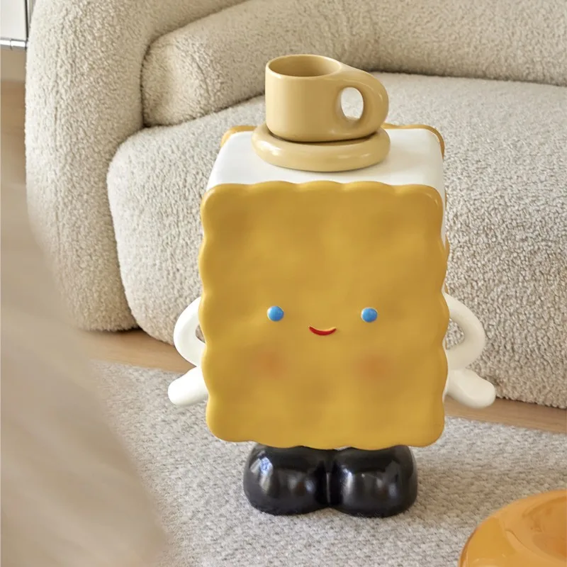 MOMO Biscuit Side Table Shoe Changing Stool Cartoon Shape Resin Ornaments Home Living Room Bedroom Decoration Small Stool