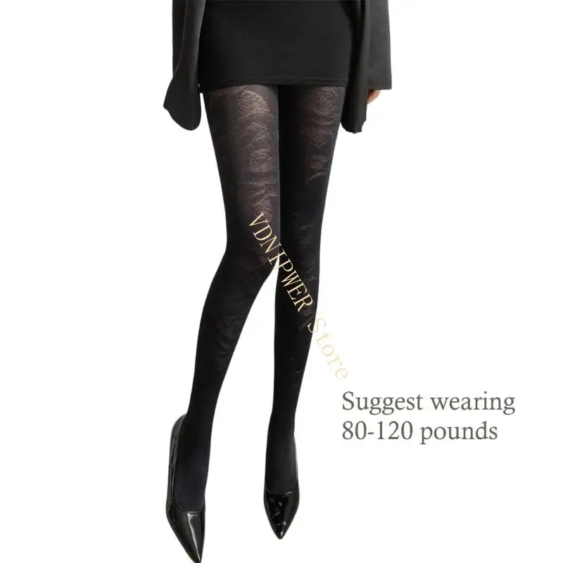 مبهمة القدمين الجوارب النساء الأزهار المطبوعة جوارب النايلون السيطرة أعلى الجوارب D08E #6