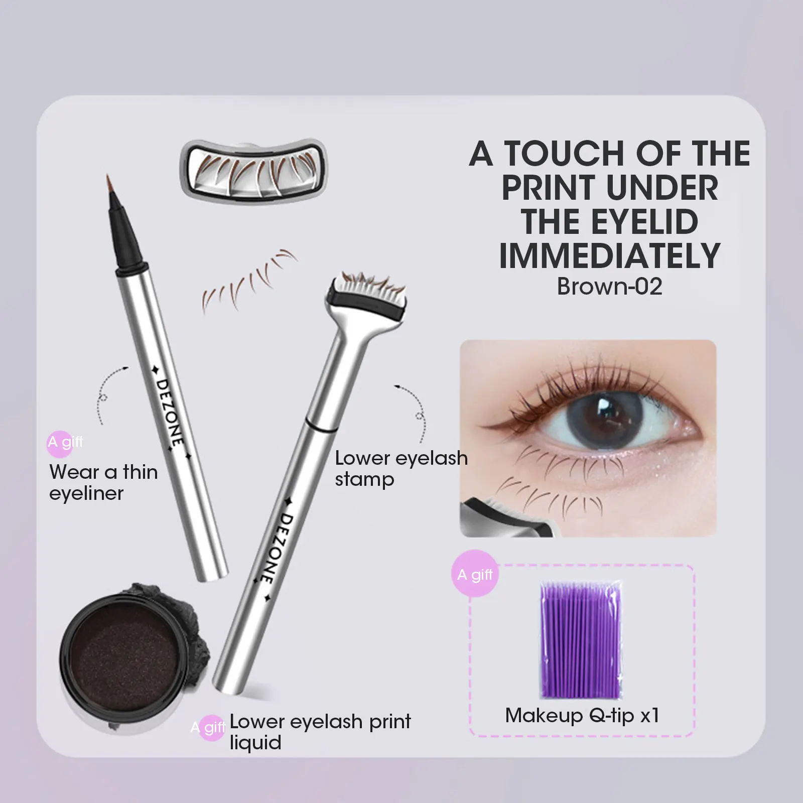 Dezone Lower Eyelash Stamp Maquillage Professionnelle Eyelash Seal Eyeliner Pen Waterproof And Sweat Proof Eye Liner 2 In 1