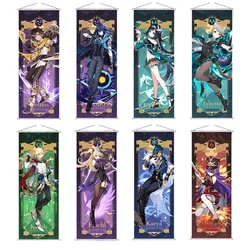 New 4 Star Layla Kaeya Fischl Genshin Impact Scroll Canvas Painting Home Decor Wall Hanging Anime Poster Wall Art Room Decor