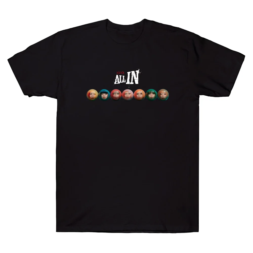 Camisetas HANA All in, ropa de algodón unisex de manga corta, camiseta de moda, camisetas gráficas creativas y divertidas, camisetas de alta calidad