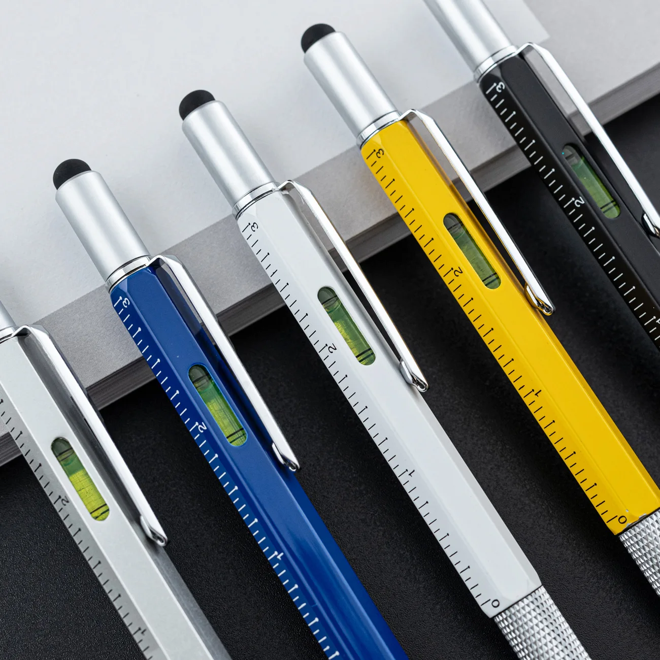 Multifunctional Pen  Measure Technical Ruler 4cm  Metal Ballpoint Pens  Screwdriver Tool  Writing Supplies Office Supplies