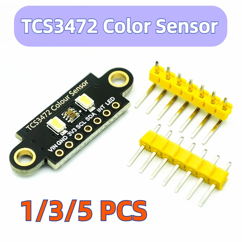 1/3/5PCS TCS3472 Color Sensor Recognition Module RGB IIC Color Light Sensor Development Board with IR Filter for Arduino STM32