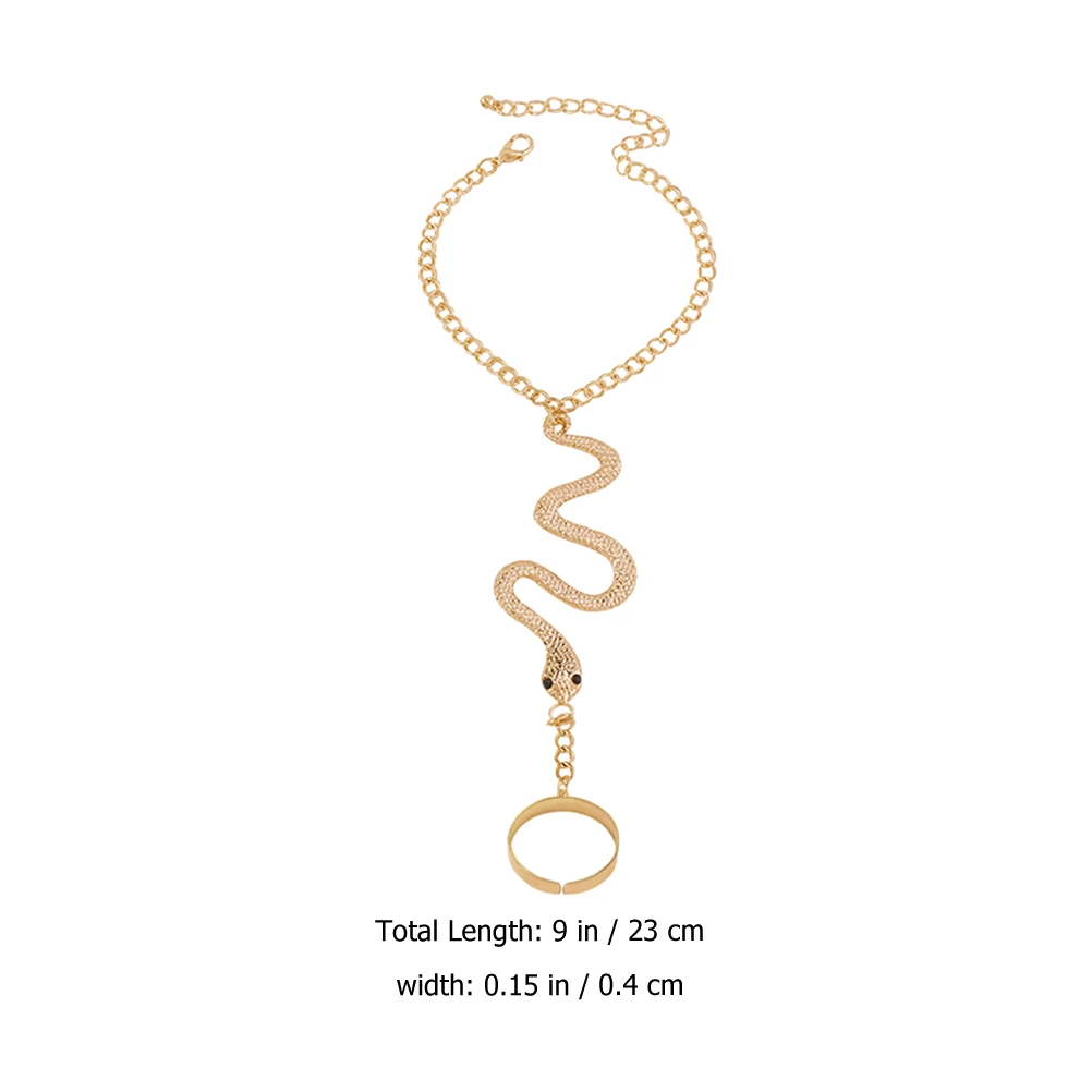 

2 Pcs Serpentine Retro Snake Ring Bracelet Miss Chain Bracelets for Women Alloy