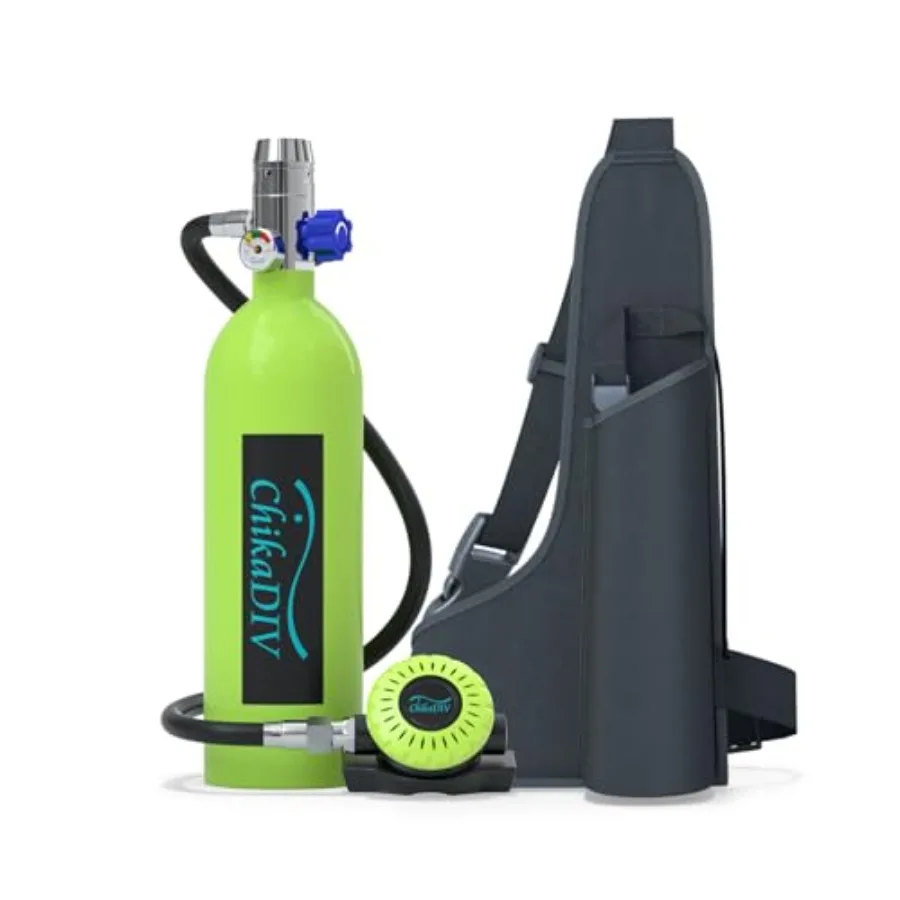 

1L Portable Mini Scuba Tank Aluminum Alloy, Black, Lightweight Refillable for Underwater Breathing Training Recreational Diving