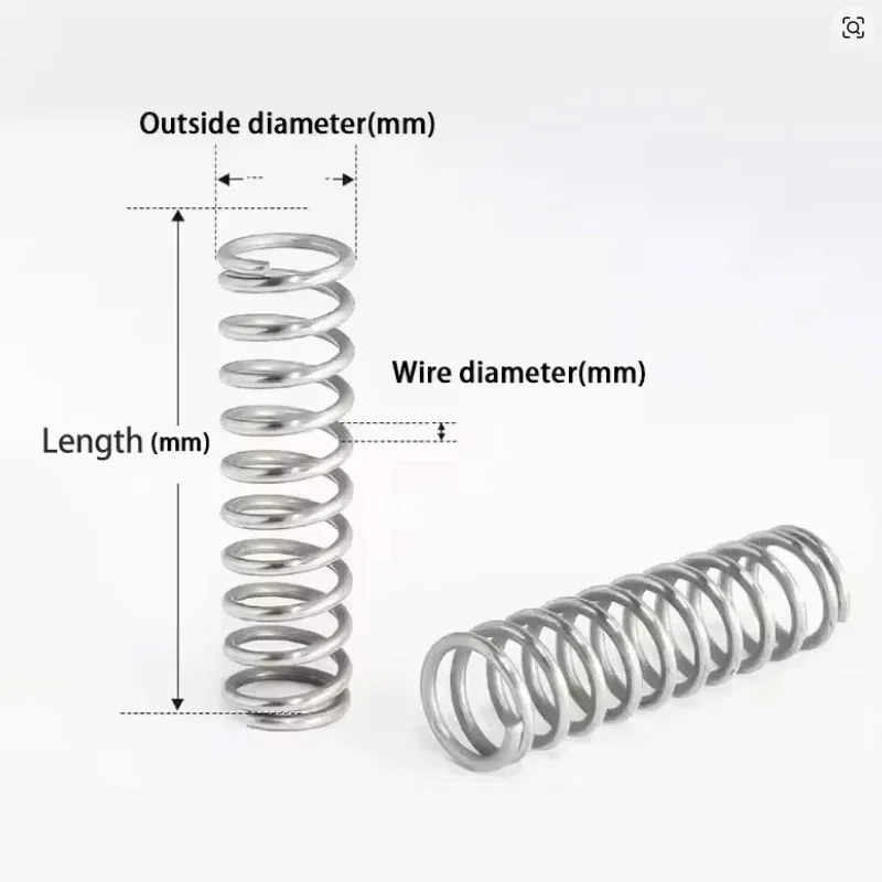 04 Stainless Steel Compression Spring Coil Spring Wire Diameter 2mm OD 12-30mm Length 15-100mm 4 Pieces Per Lot