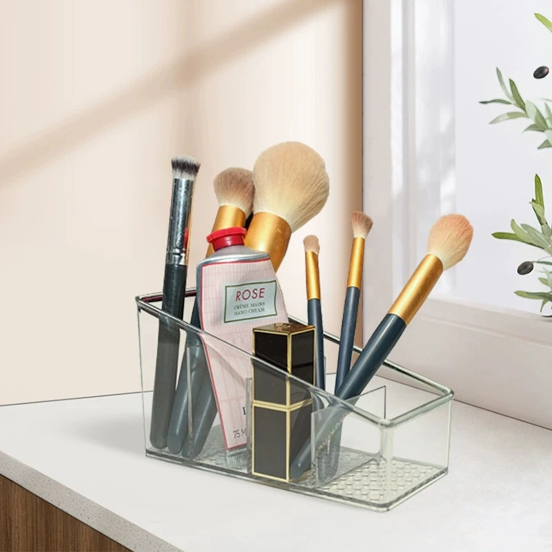 Romote Control Holder with 4 Compartments Clear Romote Holder Home Decor Kitchen Acccessories Make Up Orangizer Storage