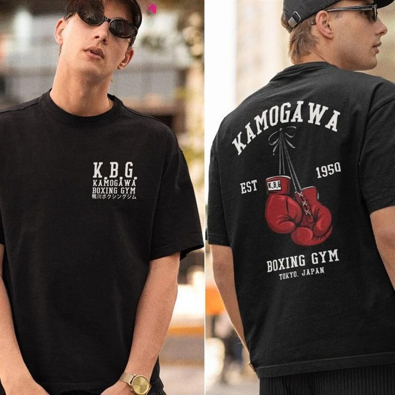 Streetwear Men Hajime No Ippo Printed Pure Cotton Vintage GYM Men's T-Shirt for Men Women Tops Funny Manga Kamagowa Boxing Gym image 2