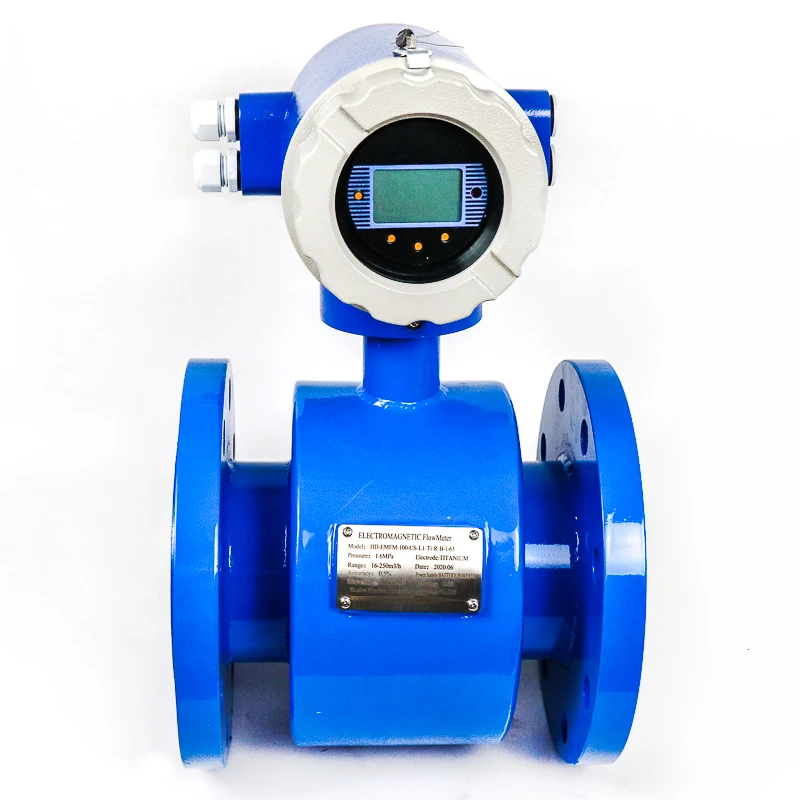 Inline Type Flanged Electromagnetic Flow Meter For Water DN100 LCD Display Digital 4-20mA RS 485 Output PTFE Lining IP65 Class