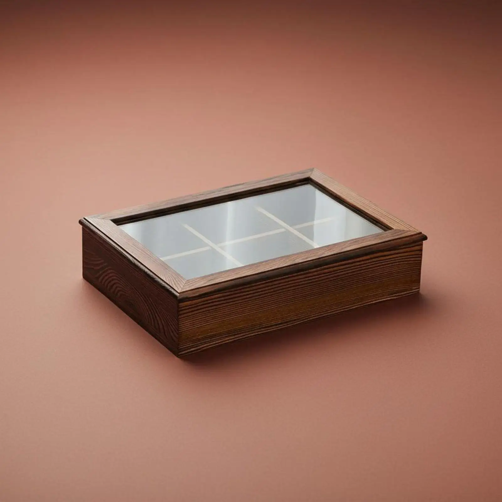 Multi-Section Candy and Nut Platter Compartmentalized Design Wooden Compartment